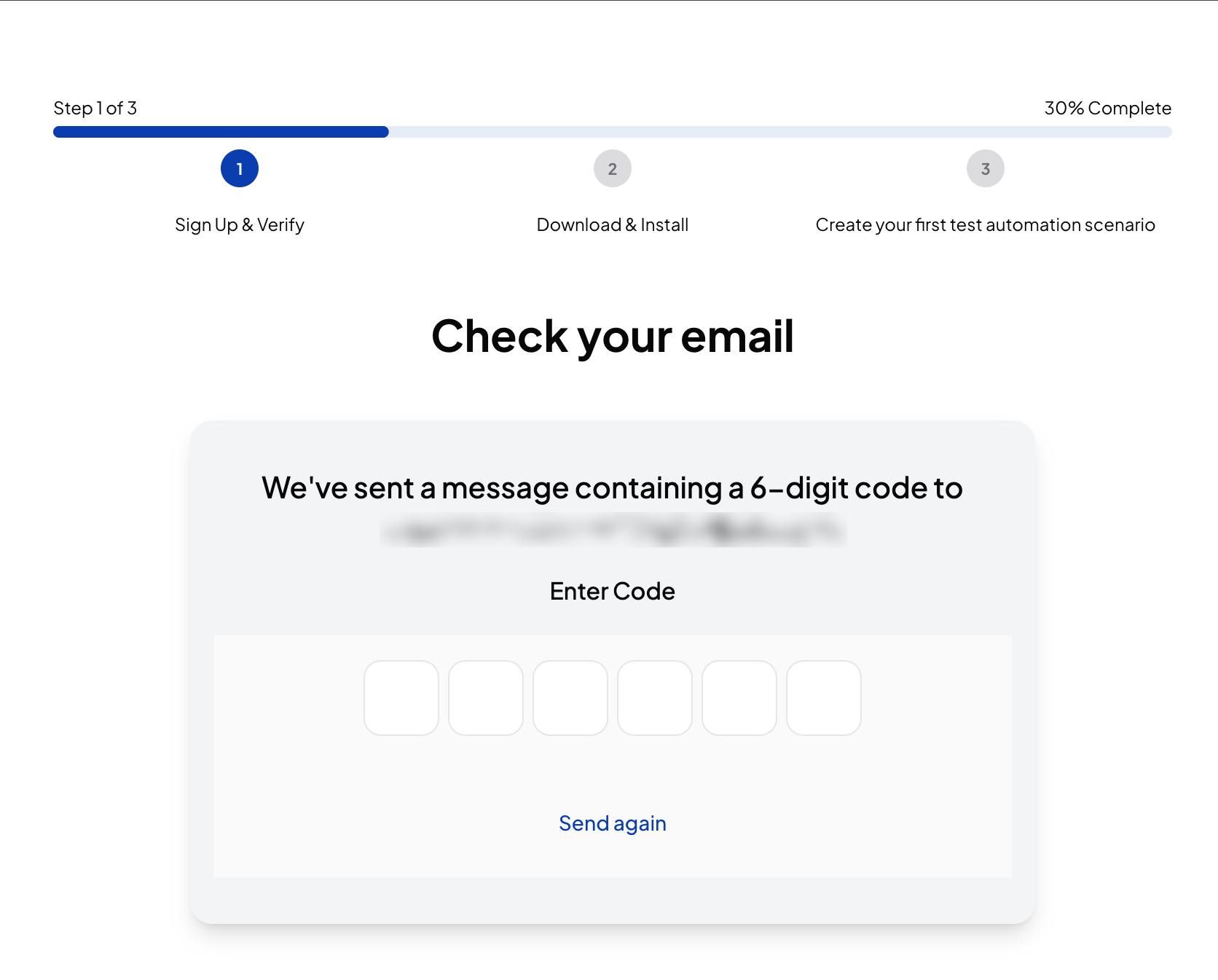 Enter the 6‑digit registration code