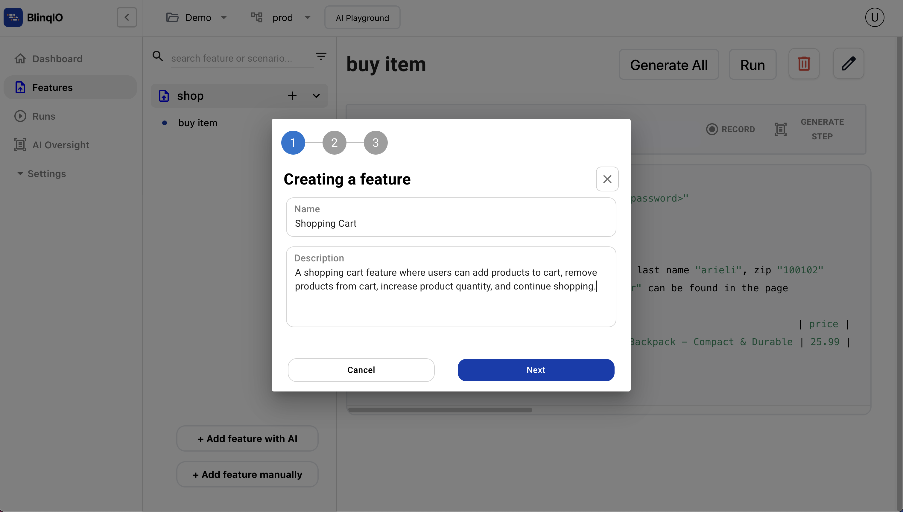 Fill AI Feature Generation Form