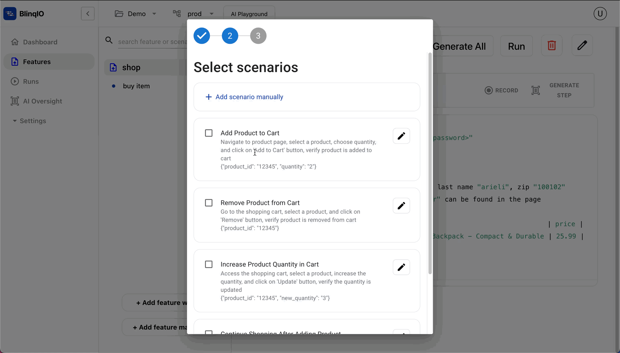 AI Suggested Scenarios