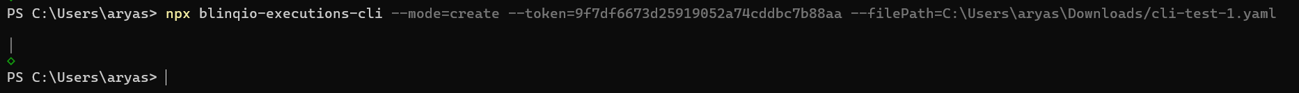 CLI create execution sample